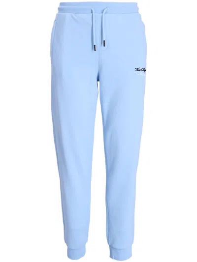 Karl Lagerfeld Logo-embroidered Track Pants In Blue