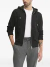 Karl Lagerfeld Logo-embroidered Zip-up Hoodie In Black