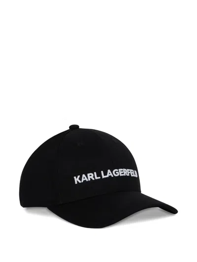 Karl Lagerfeld Logo-embroidery Cap In Black