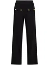 Karl Lagerfeld Logo-engraved Button Trousers In Black