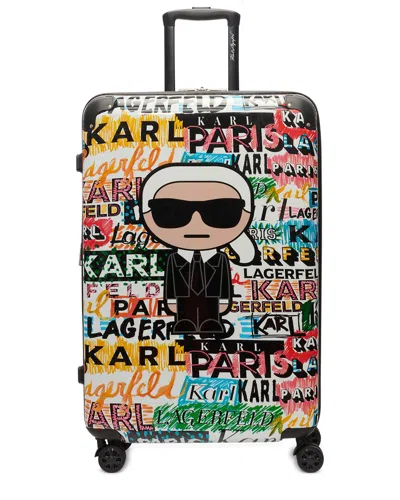 Karl Lagerfeld Logo Explosion 28in Expandable Spinner Hard Case
