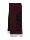 Karl Lagerfeld Logo Fringed Scarf In Multi