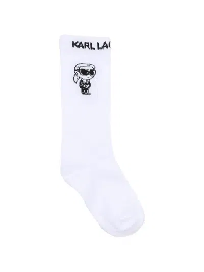 Karl Lagerfeld Kids' Logo-graphic Socks In White