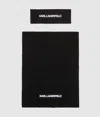 Karl Lagerfeld Logo Headband And Scarf Gift Set In Black