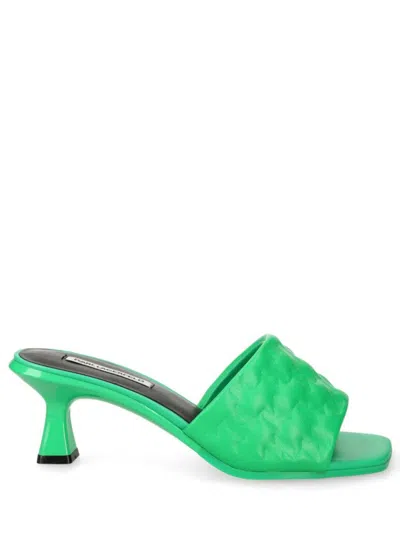 Karl Lagerfeld Logo High-heeled Sandals In Green