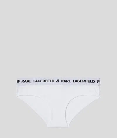 Karl Lagerfeld Logo Hipster Briefs In White