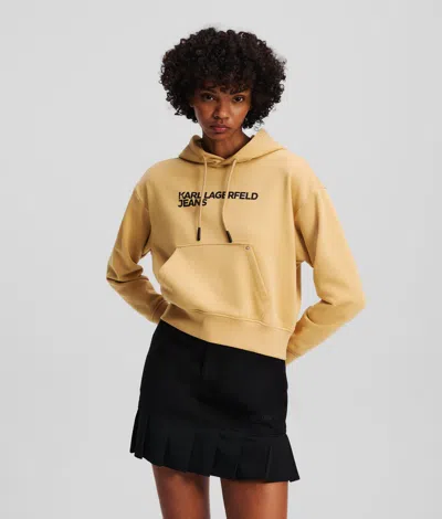 Karl Lagerfeld Logo Hoodie In Yellow