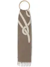 Karl Lagerfeld Logo-intarsia Scarf In Neutrals