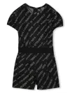 Karl Lagerfeld Logo-jacquard Denim Playsuit In グレー