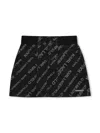 Karl Lagerfeld Logo-jacquard Denim Skirt In Grey