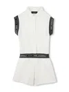 Karl Lagerfeld Logo-jacquard Playsuit In White