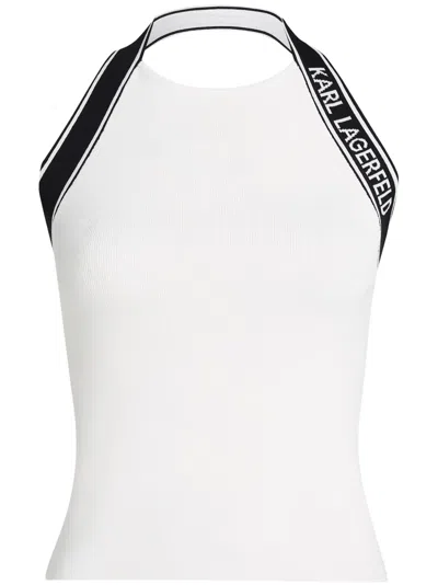 Karl Lagerfeld Logo-jacquard Top In White