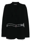 Shop Karl Lagerfeld Logo Jersey Blazer In Black