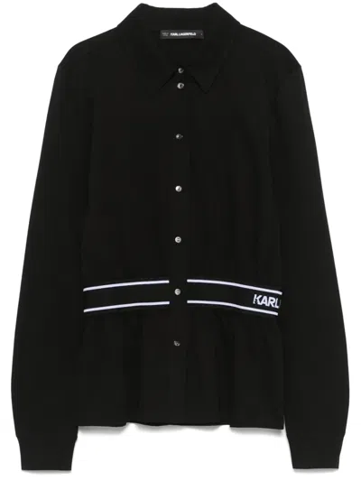 Karl Lagerfeld Logo Jersey Shirt In ブラック