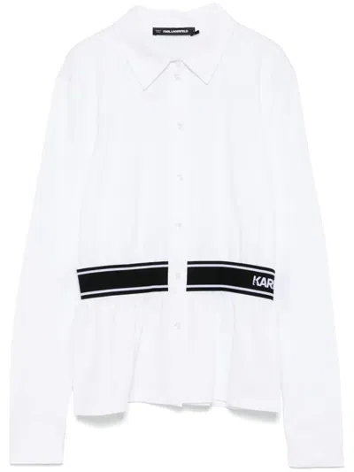 Karl Lagerfeld Logo Jersey Shirt In ホワイト