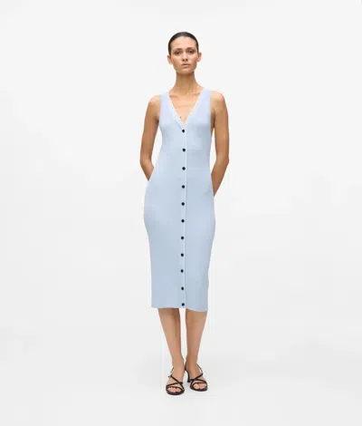 Karl Lagerfeld Logo Knit Dress In Blue