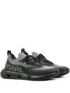 Karl Lagerfeld Logo Lace-up Sneakers In Gray