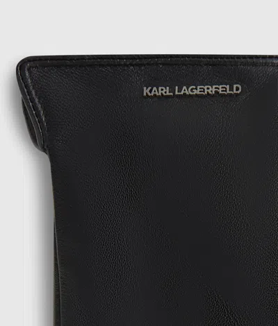 Karl Lagerfeld Logo Leather Gloves