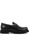 Karl Lagerfeld Logo Leather Loafers In Black