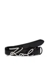 Karl Lagerfeld Logo-lettering Belt In Black
