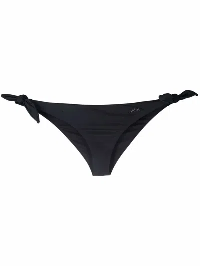 Karl Lagerfeld Logo-lettering Bikini Bottoms In Schwarz
