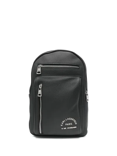 Karl Lagerfeld Logo-lettering Cross Body Bag In Black