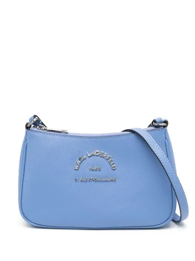 Karl Lagerfeld Logo-lettering Crossbody Bag In Blue