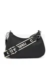 Karl Lagerfeld Logo-lettering Curved Cross Body Bag In Black