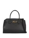 Karl Lagerfeld Logo-lettering Leather Tote Bag In Black