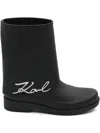 Karl Lagerfeld Logo-lettering Rain Boots In Black