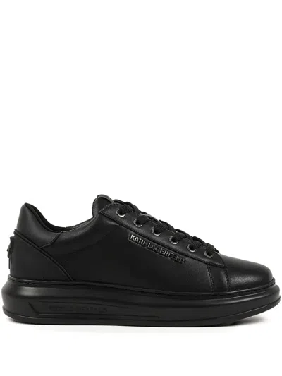 Karl Lagerfeld Logo-lettering Sneakers In Black