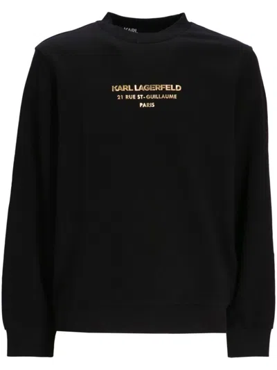 Karl Lagerfeld Logo-lettering Sweatshirt In Black