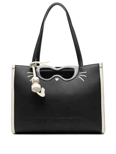 Karl Lagerfeld Logo-lettering Tote Bag In Black
