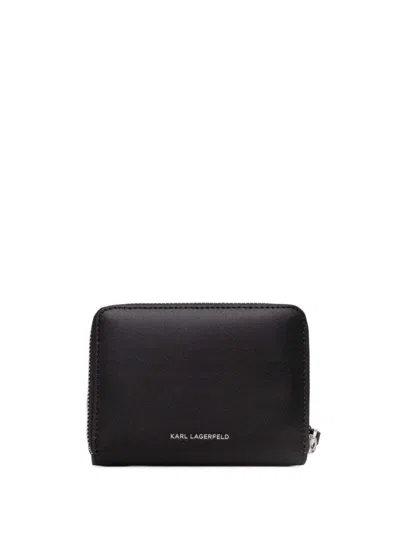 Karl Lagerfeld Logo-lettering Wallet In Black