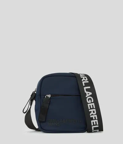 Karl Lagerfeld Logo Nylon Crossbody Bag In Gray