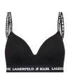 Karl Lagerfeld Logo Padded Bra In Black