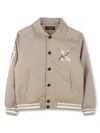 Karl Lagerfeld Logo-patch Bomber Jacket In Neutrals