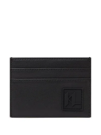 Karl Lagerfeld Logo-patch Card Holder In Black