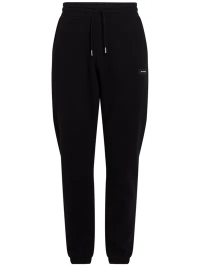 Karl Lagerfeld Logo-patch Cotton Track Pants In 999