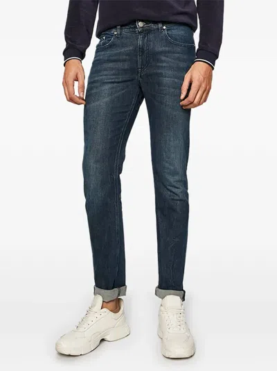 Karl Lagerfeld Logo Patch Jeans In Blue