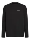 Karl Lagerfeld Logo-patch Long-sleeve T-shirt In Black