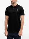 Karl Lagerfeld Logo-patch Polo Shirt In Black