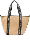 Karl Lagerfeld Logo-patch Raffia Beach Bag In Neutrals