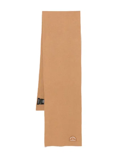 Karl Lagerfeld Logo-patch Scarf In Brown