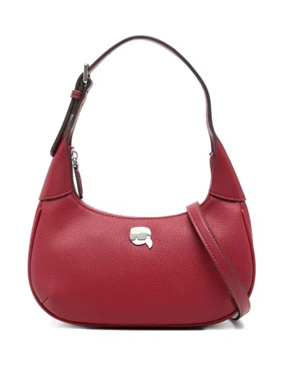 Karl Lagerfeld Logo-patch Shoulder Bag In Red