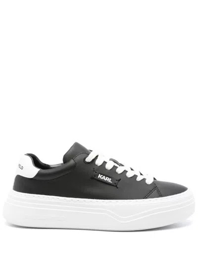 Karl Lagerfeld Logo-patch Sneakers In Black