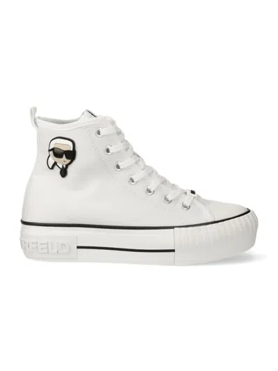 Karl Lagerfeld Logo-patch Sneakers In White