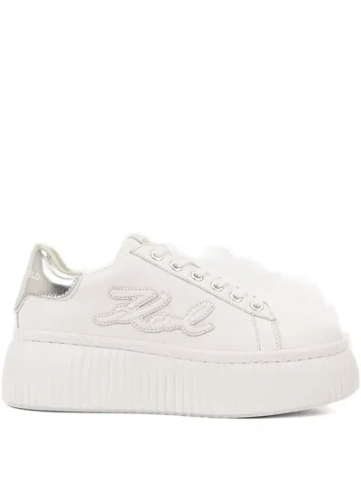Karl Lagerfeld Logo-patch Sneakers In White