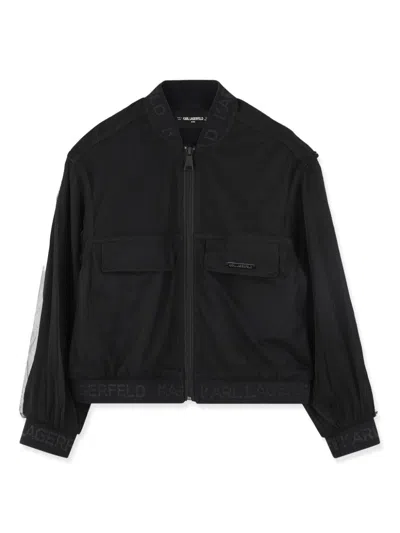 Karl Lagerfeld Kids' Sweatshirt Mit Logo-patch In Schwarz