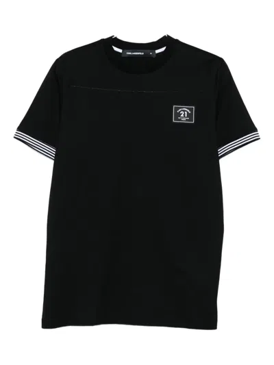 Karl Lagerfeld Logo-patch T-shirt In Black